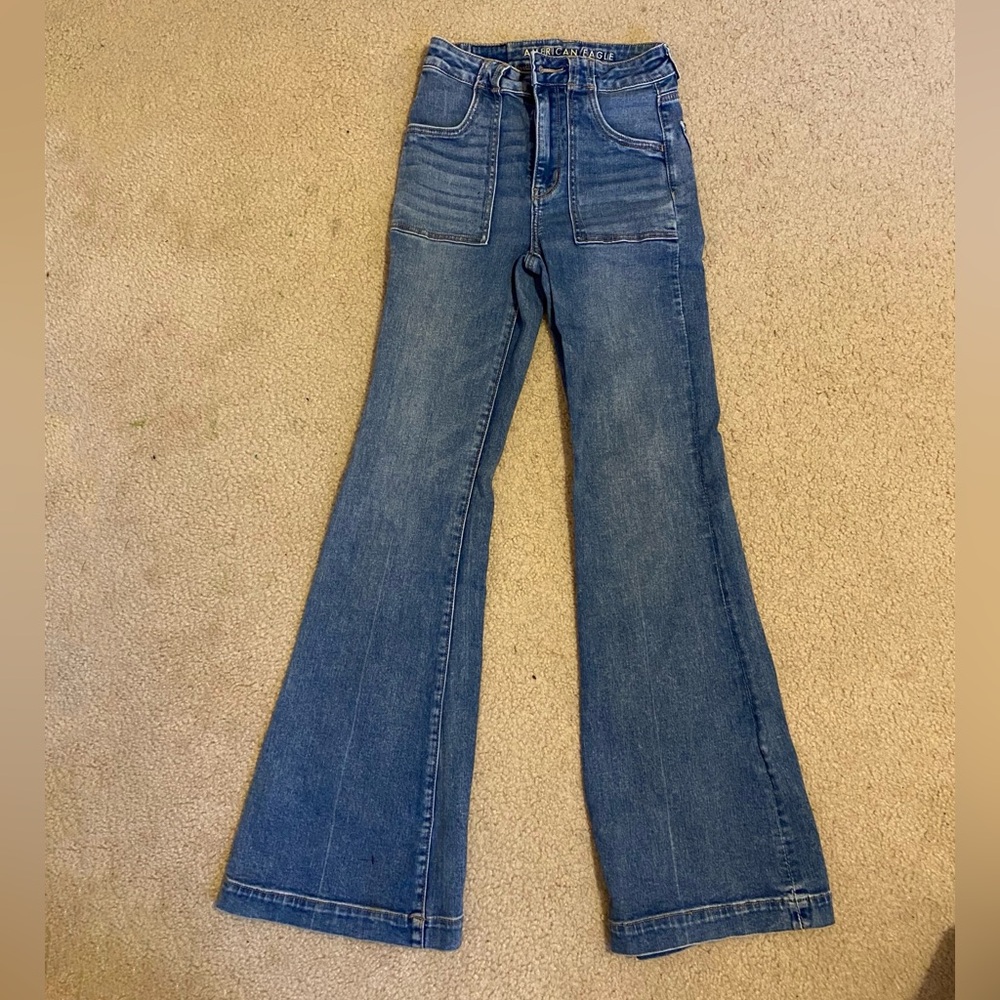 American eagle super high rise flare jeans